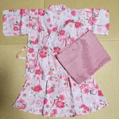 セパレート浴衣 花柄 ピンク 130 西松屋 子供浴衣