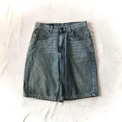 a011トミーヒルフィガー デニムショートパンツ 青 30 ハーフパンツ ヒゲ