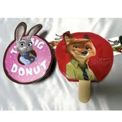 【新品】ズートピア　ショルダー付き ダイカットポーチ　ニック　ジュディ　しまむら