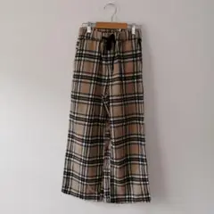 ワイドパンツ チェック柄 140
