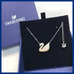 美品✨　SWAROVSKI ネックレス ペンダント パヴェ スワン 白鳥