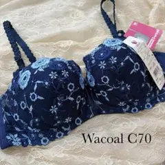 未使用☆Wacoal KIME-BRA Sweet ブラ C70 ネイビー