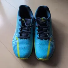 アシックス レーザービーム 25cm 3E スニーカー 靴ひも スカイブルー