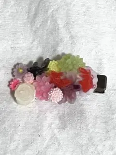 浴衣 和風 ヘアクリップ ヘアピン 金魚 お祭り 着物 ハンドメイド