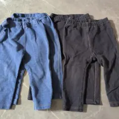 UNIQLO レギンス 4点セット ブルー ネイビー 80