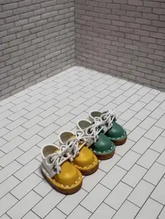 Dねんどろいどどーる用 本革シューズ ラベンダー✖️白 オレンジ✖️白