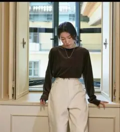 titivate シアーベロアロングTシャツ カットソー 長袖 クルーネックのサムネイル