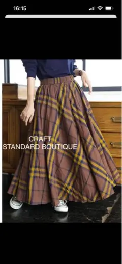 CRAFT STANDARD BOUTIQUE★バイアスBIGチェックスカートのサムネイル