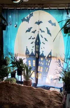 ハロウィンの城　House？ シャワーカーテン180×180