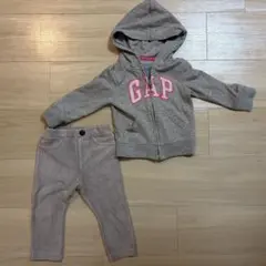 GAP グレー フード付きトレーナーとレギンスセット 80cm