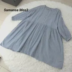 ＊Samansa Mos2＊ 柄アソートふんわりチュニック　F　ストライプ柄