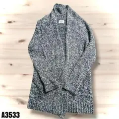 PLST ニット　ロング カーディガン グレー サイズ2 A3533のサムネイル