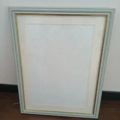 ライトブルーの木製写真額縁