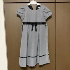 値下げモノトーン チェック柄 ドレス 女の子 キッズ 発表会や結婚式NT-009