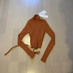 オレンジリブタートルネック S