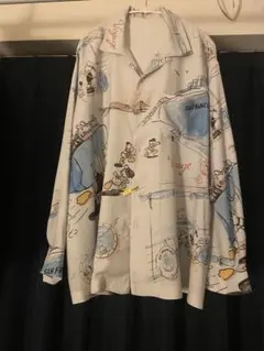 【極美品/クリーニング済】ポータークラシック　ロングアロハシャツ　ドナルドダックのサムネイル