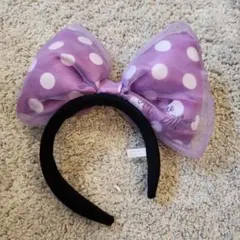 ミニーマウス 紫色 水玉 カチューシャ