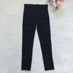 심플 스트레치 팬츠 레이디스 하단 클래식 레기판 캐주얼 무지 블랙