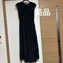 ノースリーブ ロングワンピース ネイビーのサムネイル