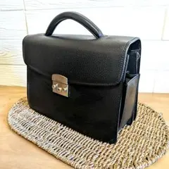 【格調高き名門】LANCEL ランセル 本革 レザー セカンドバッグ ブラック