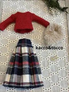 No.3974ハンドメイド22cmドール服 3点セット（ピアス付き）