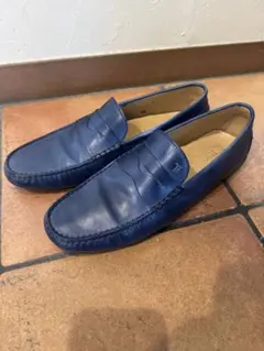 Tods青のレザー ローファー 9 1/2(28cm)のサムネイル