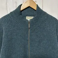 80s 90s USA製 エルエルビーン アルパカ混 ジップ ドライバーズニット