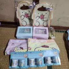ポムポムプリン くじ　収納バッグ・タオル・ボックスケース・養生テープ セット