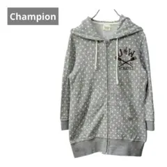 チャンピオン【Champion】フルジップパーカー　ドット柄　フロントポケット