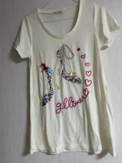 leap lippin ハイヒール刺繍 半袖Tシャツ ホワイトのサムネイル
