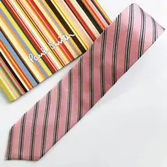 ポールスミス・コレクション ネクタイ ストライプ柄 ピンク