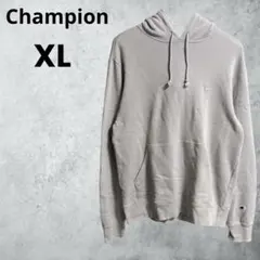 美品◎Champion ワンポイント刺繍 パーカー XL ブルーグレー型 古着
