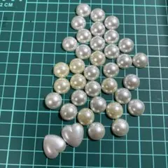 半円カボション　パール系　まとめ売り　デコパーツ　変色あり