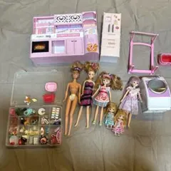 リカちゃん 人形とキッチン　洗濯機　冷蔵庫　セット まとめうり