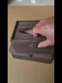 木製コレクションボックス 2段 ダークブラウン