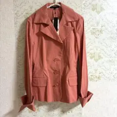 新品タグ付き theory セオリー ジャケット ピンク コットン混 通勤 春秋