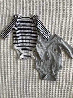 gap新生児長袖ロンパース50-60cmオーガニック2点セット出産準備