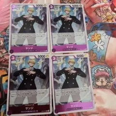 ワンピースカード　サンジ　R 4枚　OP12 青紫サンジデッキパーツ