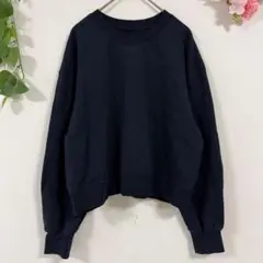 【UNTITLED】クロップドスウェット 0 ネイビー クルーネック 長袖のサムネイル