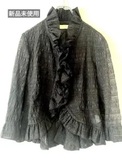 新品未使用　VOUS ETES ヴゼット　フリルブラウス　シルク混　BLACKのサムネイル