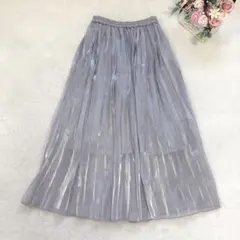 イング プリーツスカート ロング フレア 光沢 シンプル レディースボトム 無地