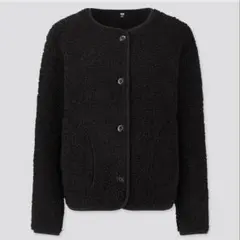 ボアフリースクルーネックカーディガン L