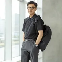 エアリズムコットンカノコポロシャツ Lサイズ 09 BLACK