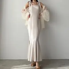 Louere ショルダーリボンマーメイドキャミワンピース　新品タグ付