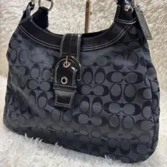【美品】COACH トートバッグ　ソーホー　シグネチャー　17403カラー(黒)
