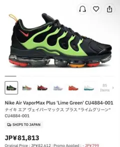 海外モデル　ナイキヴェイパーマックスベイパーマックスプラス Lime Green