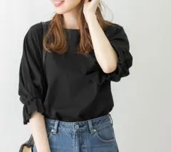 極美品✨　黒❤️　サニーレーベル　キャンディースリーブカットプルオーバー