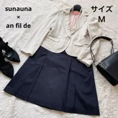 sunauna オフホワイトジャケット an fil deスカートスーツ