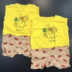 双子　moujonjon ロンパース 2枚セット スイカ柄のサムネイル