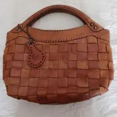 ロビタ ROBITA ハンドバッグ トート チャーム付き　レザー　本革　編み込み